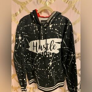 ENCRYPTED Black and White 'Hustle' Hoodie